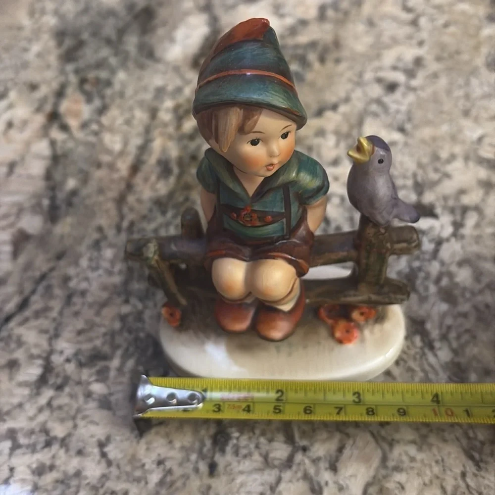 Vtg M.I. Goebel Hummel Wayside Harmony figurine collectible boy sitting on fence